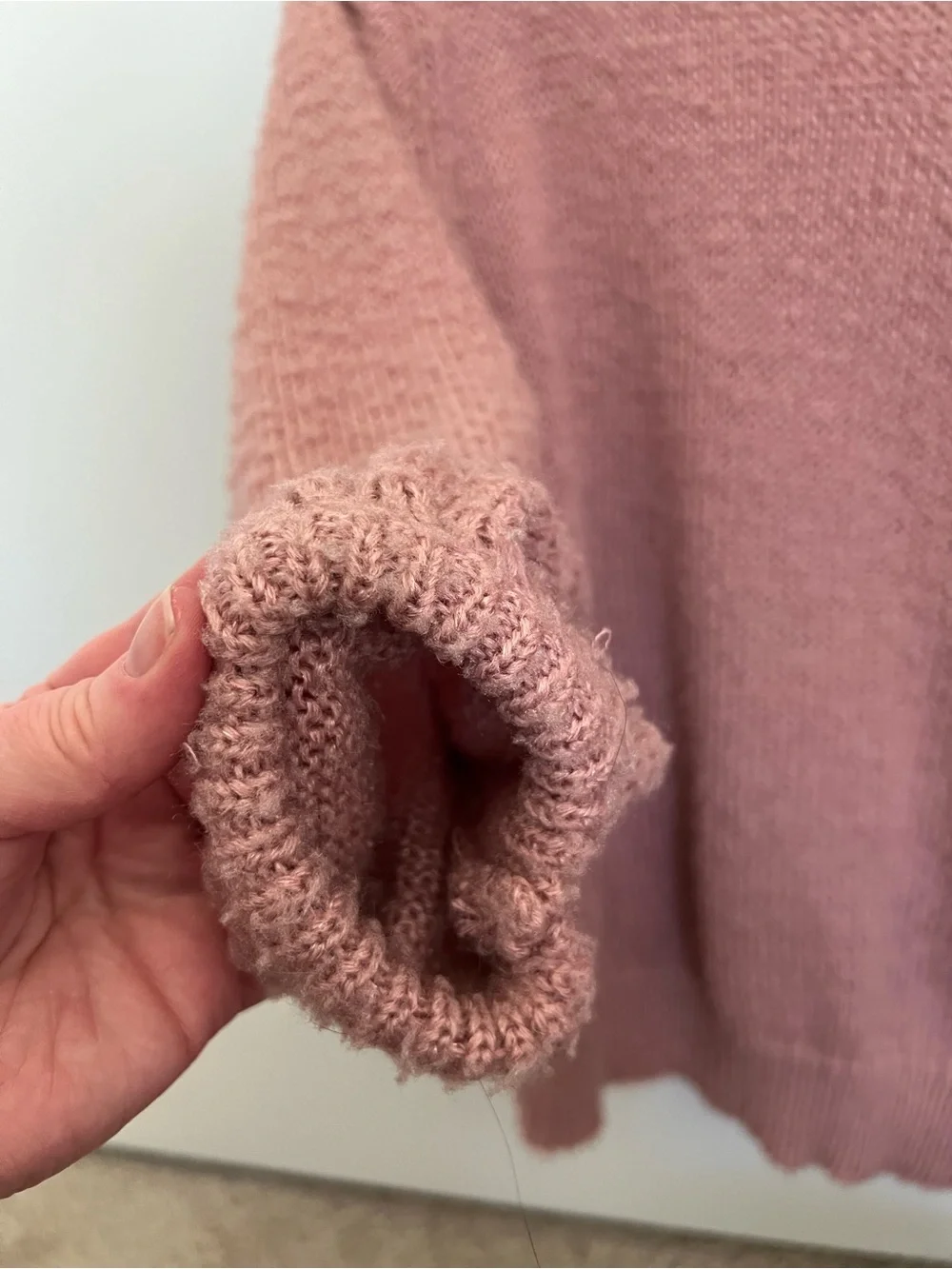 A New Day Blush Pink Fuzzy Knit Balloon Sleeve Sweater - Small